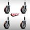 Service Caster 5'' SS Maroon Poly Wheel Swivel 1'' Expanding Stem Caster Set, 4PK SCC-SSEX20S514-PPUB-MRN-1-4 - alternate 4